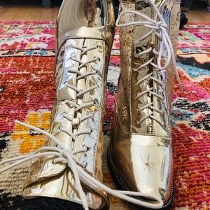 Gold exotic boot heels